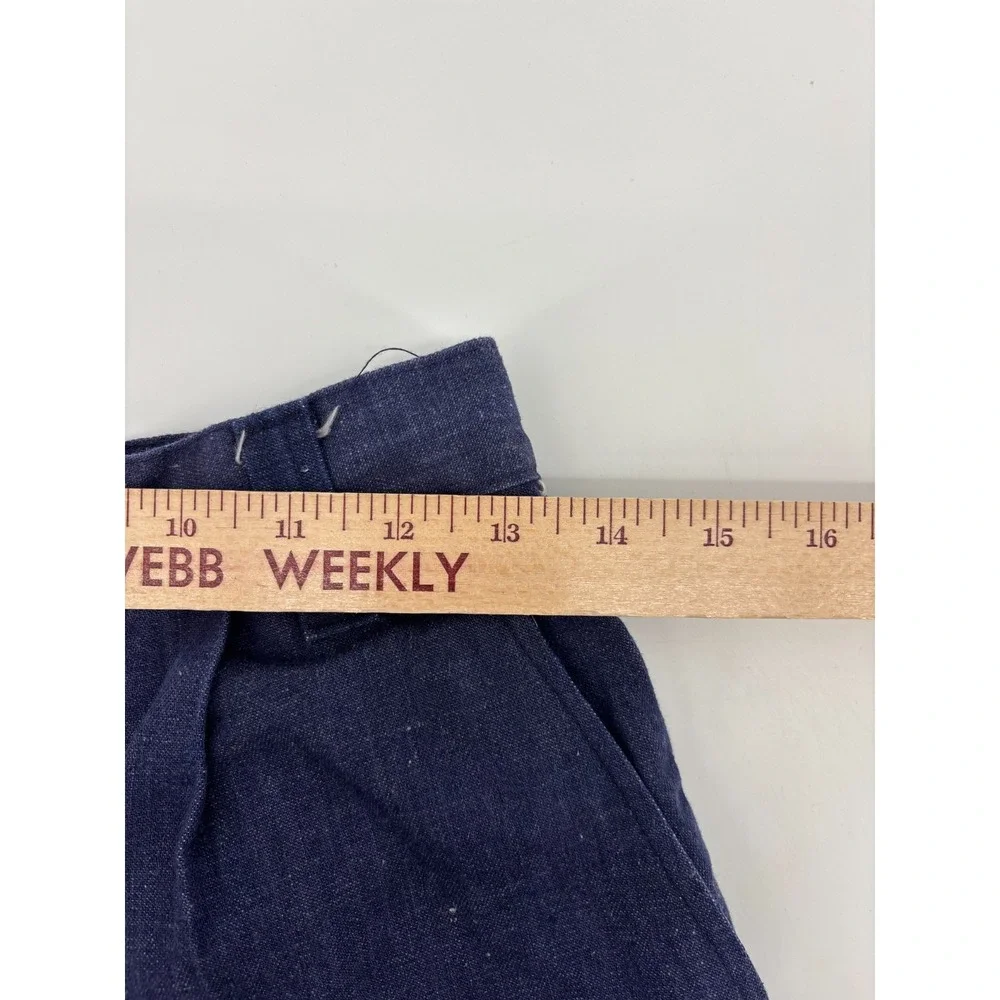 Vintage 1970s Blue Flared Bell Bottom Jeans Pleated Front Slash Pocket 26x31